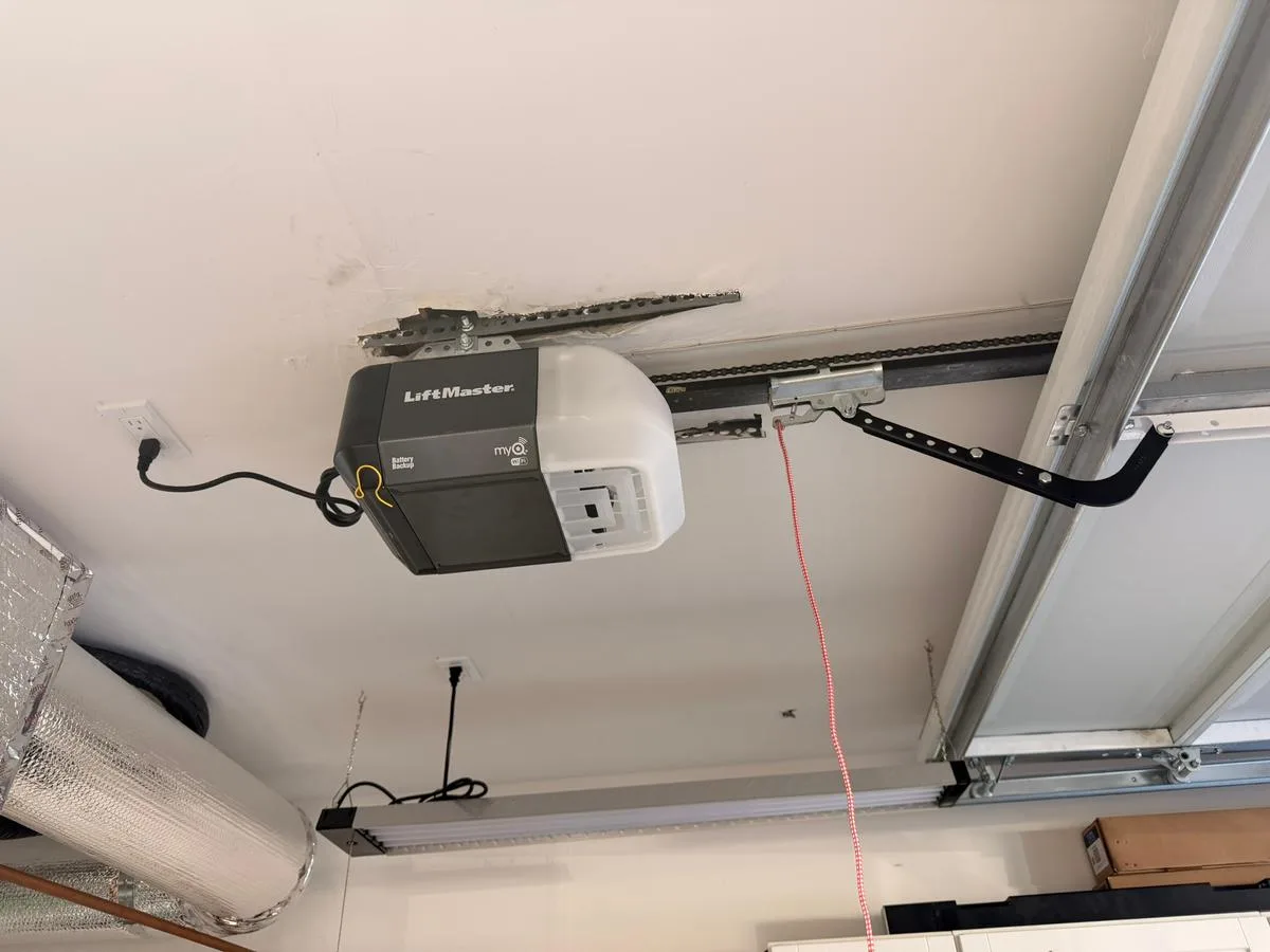 New LiftMaster myQ opener installed as part of garage door upgrade